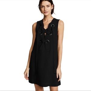 ENGLISH FACTORY Lace Up Front Dress Black